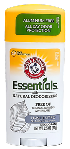 arm and hammer, deodorant, essential, natural deodorizer, unscented